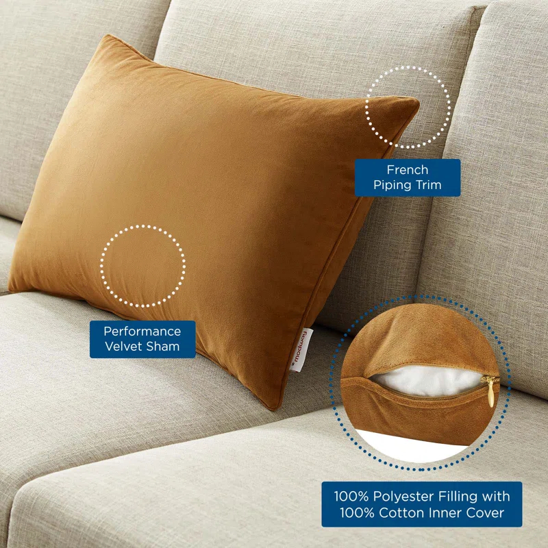 Modway Enhance Lumbar Performance Velvet Throw Pillow by Modway