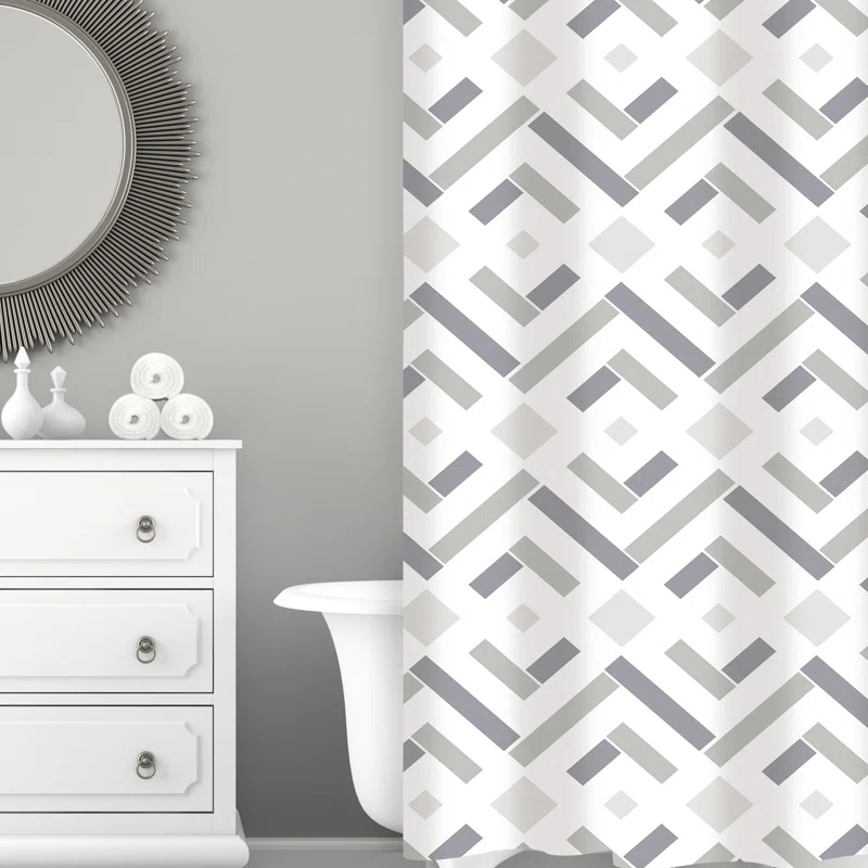Bath Bliss Geometric Shower Curtain