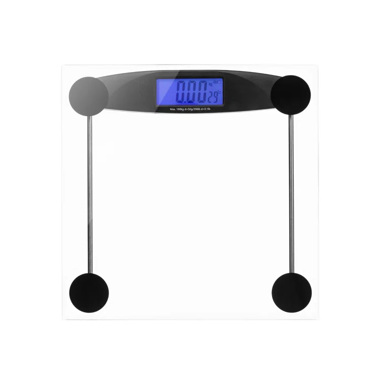 Prominence Home Ultra Thin, Clear Glass Scale With Easy To Read LCD Display - Auto Step On