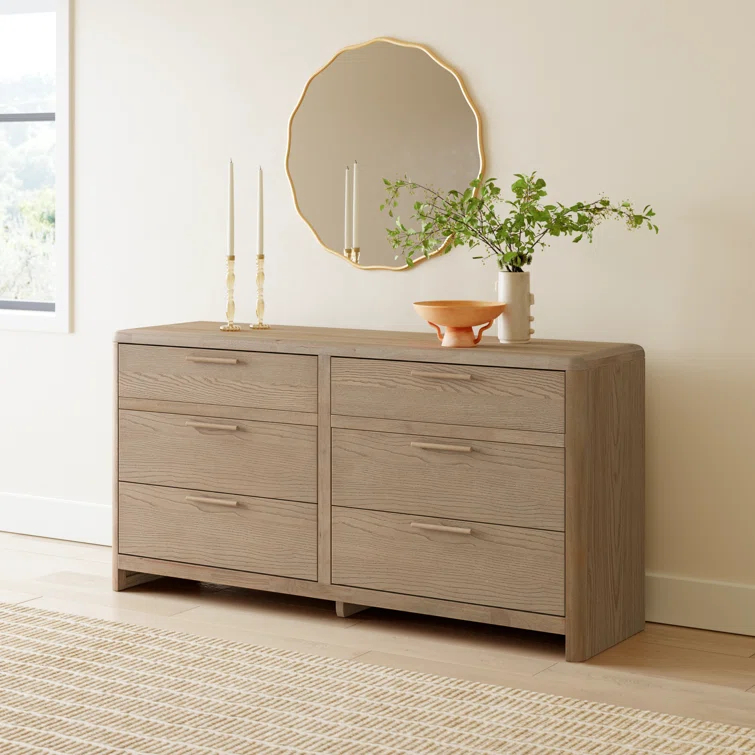 Furano Six Drawer Wood Dresser