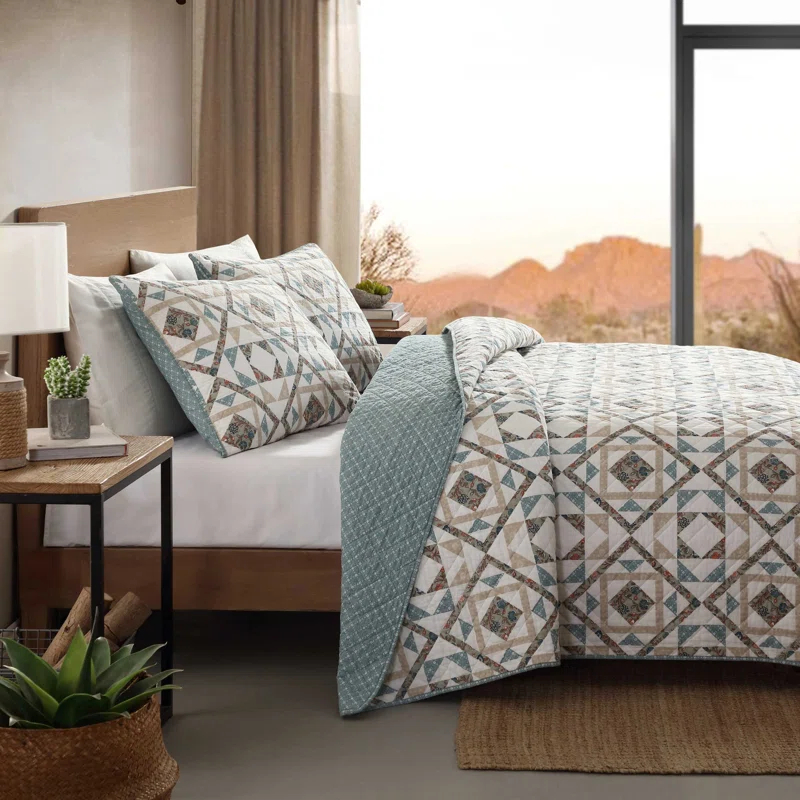 Wrangler Wrangler Annie Blue Cotton Reversible Quilt Set