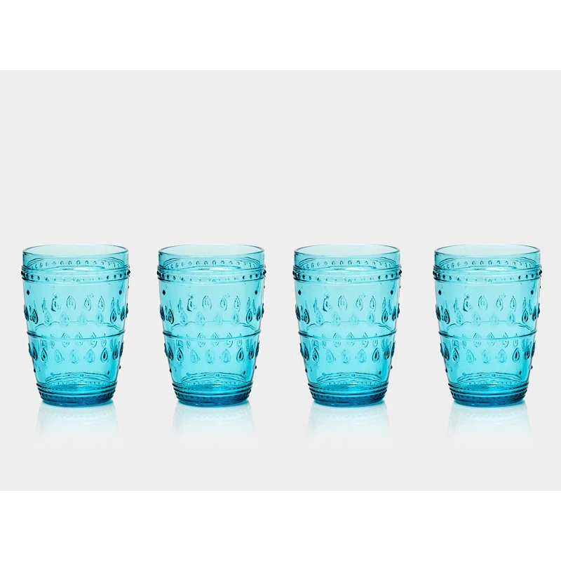 Euro Ceramica Fez Glassware 14oz Highball Glass Set (Set of 4)