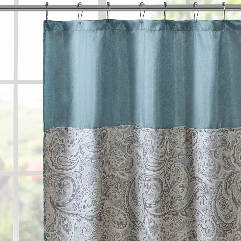 Madison Park Aubrey Paisley Jacquard Shower Curtain