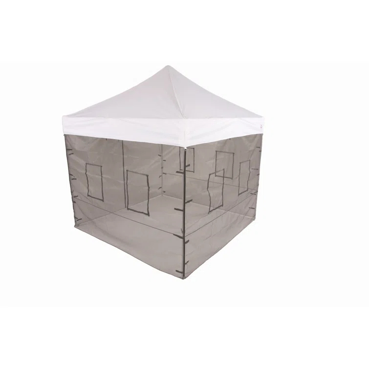 Impact Instant Canopy Food Service Mesh Sidewall Kit with Service Windows, 4 Walls Only, Mesh/Black