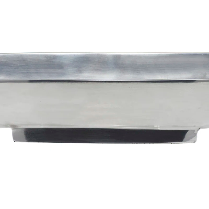 Hurtt Aluminum Metal Sleek Minimalistic Boat Decor Silver Tray
