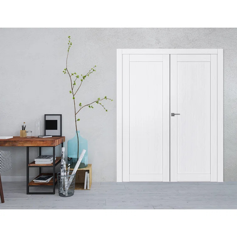 Belldinni 1 Panel Shaker Manufactured Wood Paneled Double Swing Interior Door