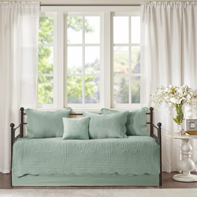 Madison Park Tuscany 6 Piece Reversible Scalloped Edge Daybed Cover Set