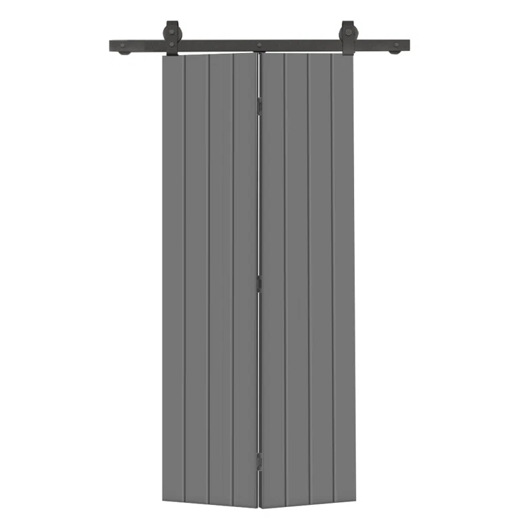 Calhome Modern Bi-Fold Barn Door with Sliding Hardware Kit