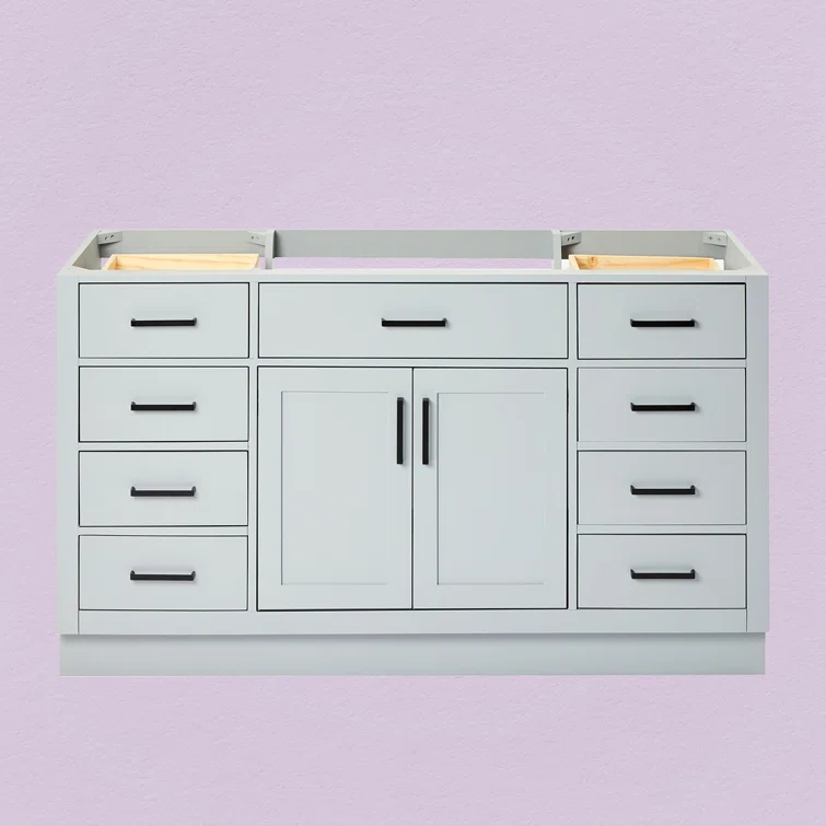 Ariel T060s-Bc Hepburn 60" Single Free Standing Vanity Cabinet Only - Grey