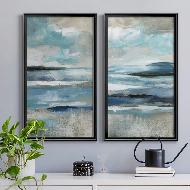 " Distant Drama I " 2 - Pieces Painting Print (Set of 2)