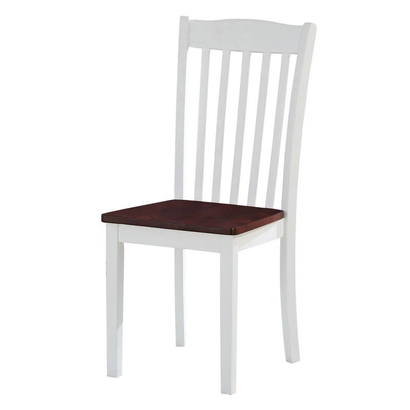 White And Walnut Slat Back Side Chairs (Set Of 2) (Set of 2)