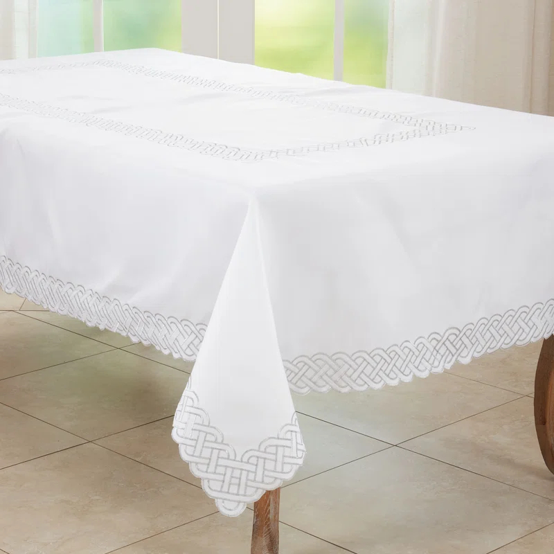 Saro Tablecloth With Braid Embroidery