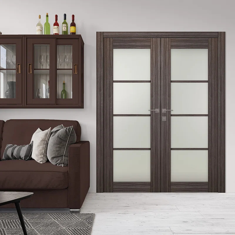 Belldinni Palladio 4 Lite Solid Manufactured Wood and Glass Paneled Prefinished French Door