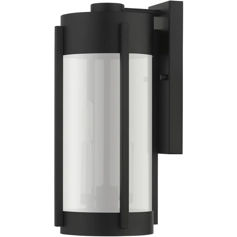 Lighting Lumens 7.5in 2 Light Outdoor Wall Lantern Pendant, Electrical Plated Smoke Glass Shade