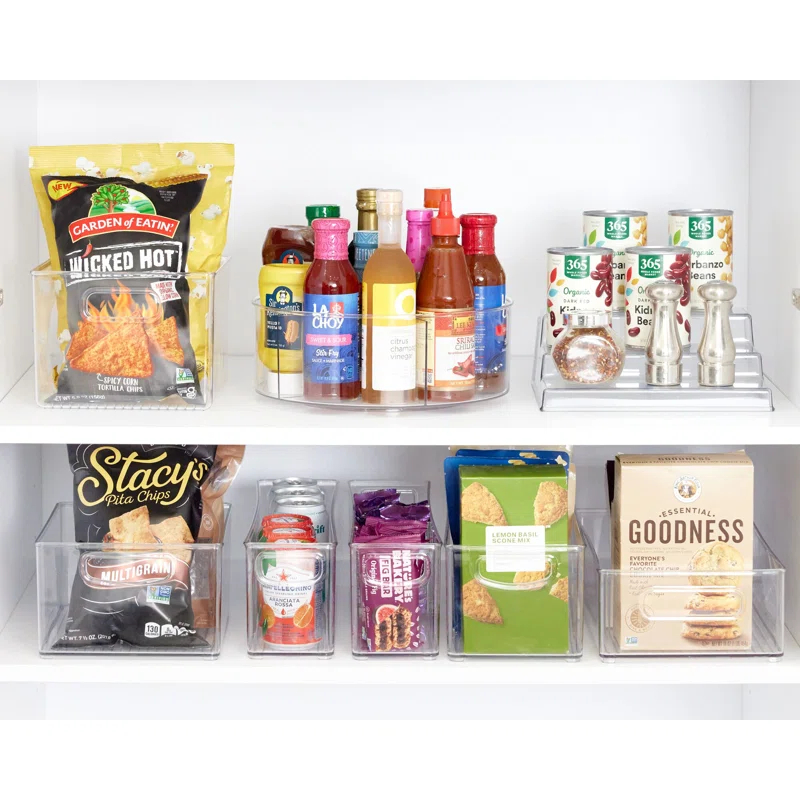 iDesign iDesign Recycled Plastic Divided Lazy Susan Turntable Organizer, Pantry, Bathroom, General Storage and More, The Linus Collection - 11.5", Clear