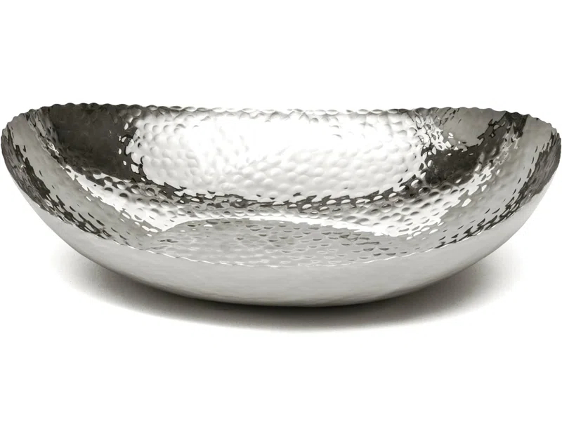 Monarch Abode Hand Hammered Metal Decorative Centerpiece Fruit Bowl for Kitchen Counter, 12.75 inch