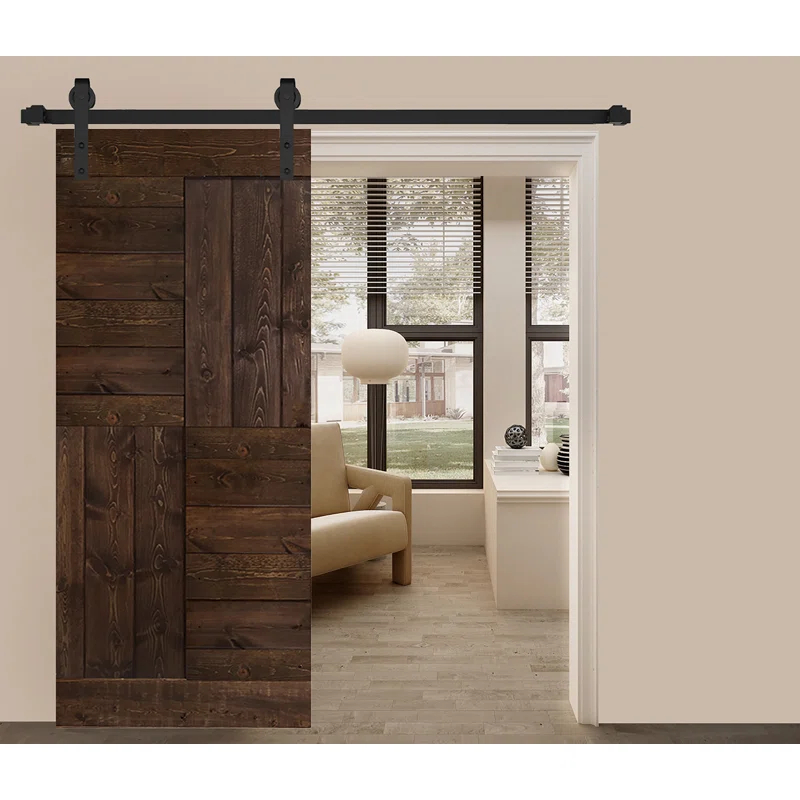 Mr. Wood Patented Product S Style Sliding Barn Door Without Installation Hardware Kit (Door Slab Only) - Assembly Required