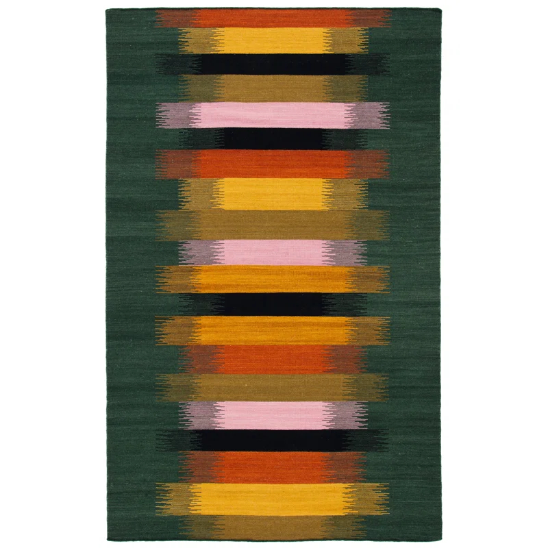 Safavieh Dhurries Flat Weave Wool/Cotton Rug in Yellow/Brown