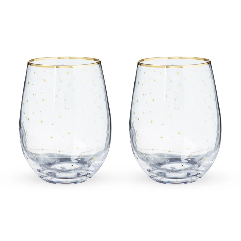 Starlight 18oz. Stemless Wine Glass Set (Set of 2)