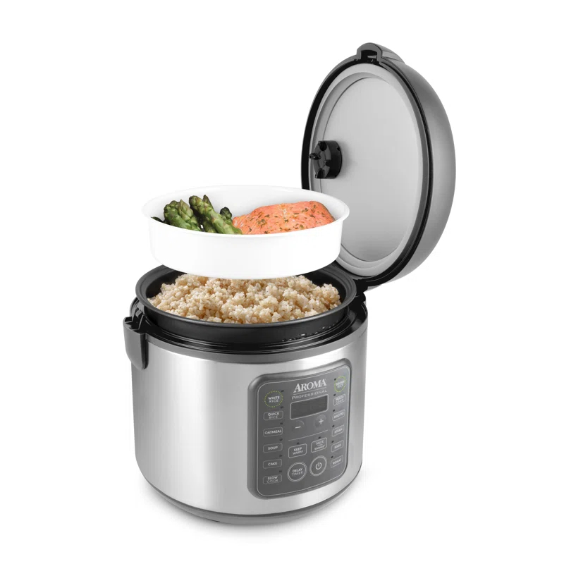 Aroma AROMA® Professional Digital Rice Cooker, 10-Cup (Uncooked) / 20-Cup (Cooked), Multicooker, Slow Cooker, 5 Qt