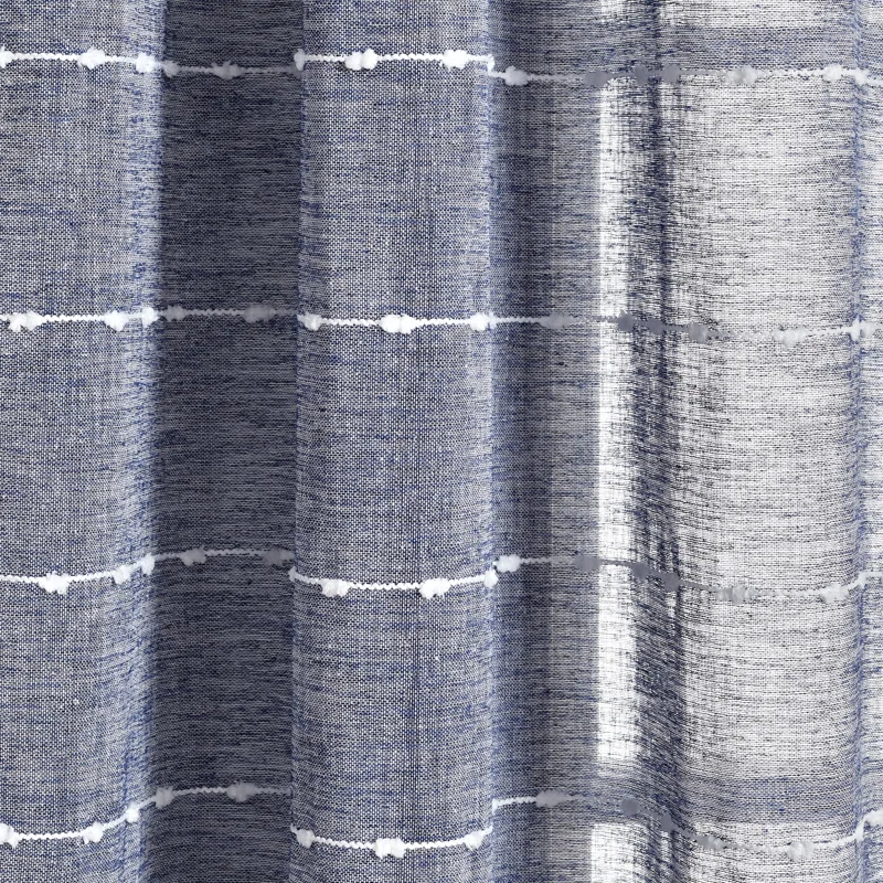 Farmhouse Textured Sheer Polyester Sheer Curtain Pair (Set of 2)