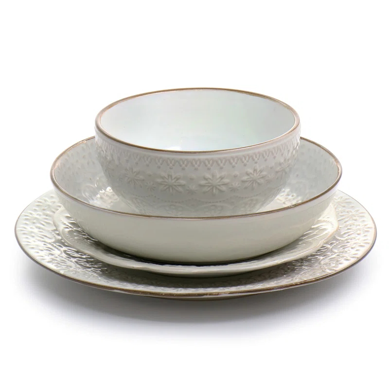 Elama 16 Piece Stoneware Dinnerware Set - Service for 4