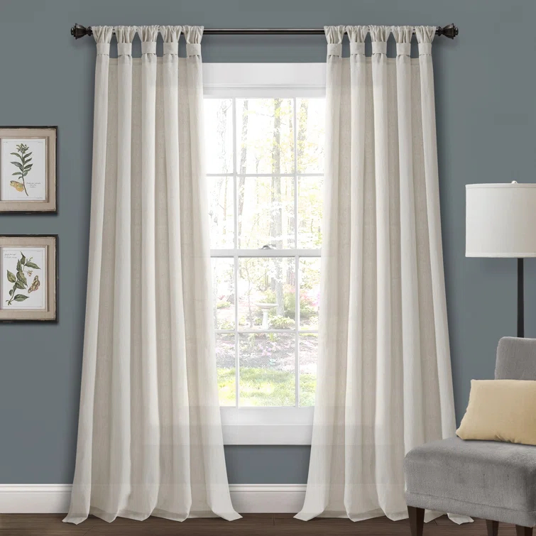 Lush Decor Linen Sheer Curtain Pair (Set of 2)