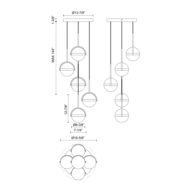 Alora Lighting Globo 5 - Light LED Cluster Pendant