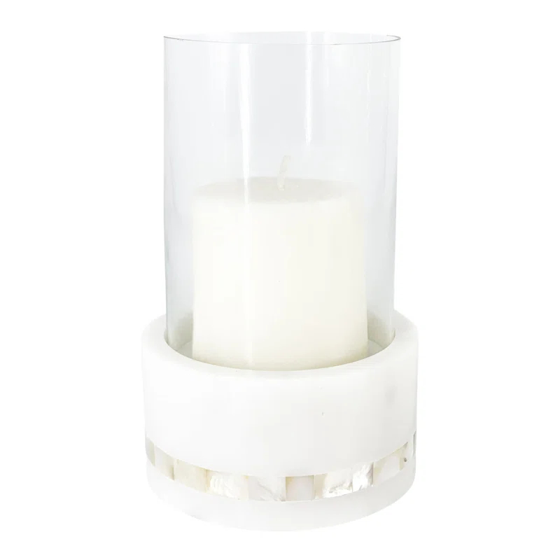 Anaya 7.63" Marble Tabletop Hurricane | Wayfair