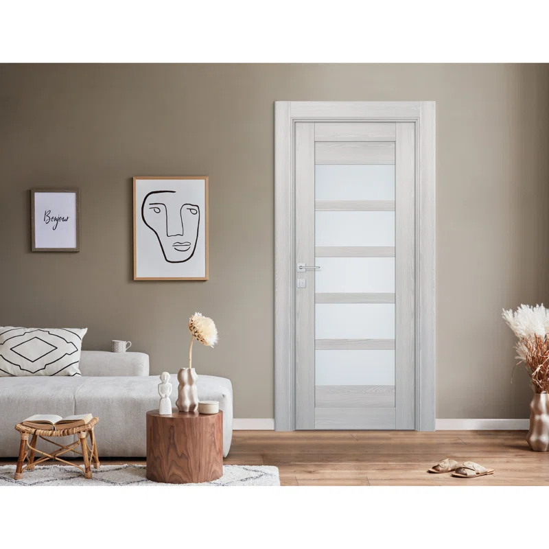 Belldinni Avon 07-07 Panelled Manufactured Wood and Glass Interior Door Slab
