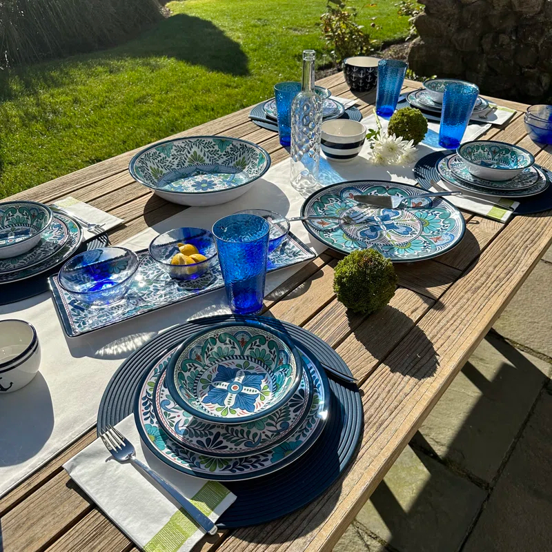 Certified International Talavera Heavy Weight 12 Piece Melamine Dinnerware Set, Service for 4