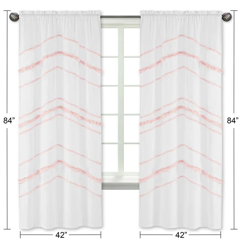 Sweet Jojo Designs Boho Fringe Semi-Sheer Rod Pocket Curtain Panels (Set of 2) by Sweet Jojo Designs (Set of 2)