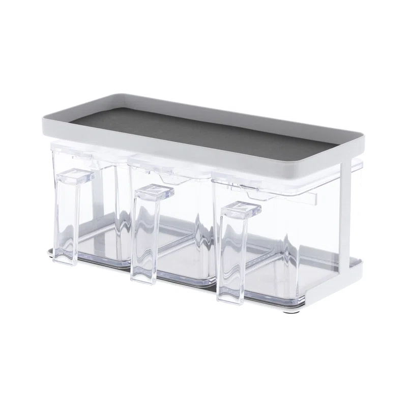 Yamazaki Home Tower Yamazaki Home Pantry Canisters With Rack, Kitchen Organizer, Triple, Steel + Plastic, Handles & Reviews | Wayfair