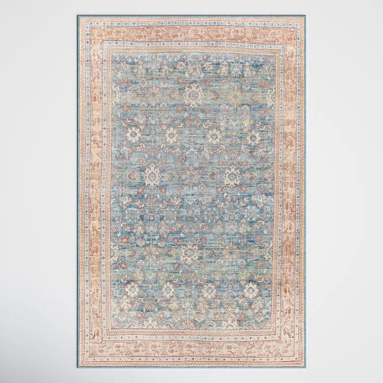 Emi Oriental Dark Blue/Brick Red/Cream Area Rug