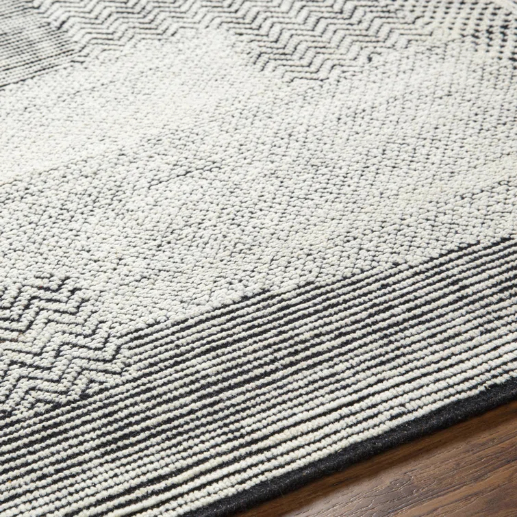 Gray Hand-Knotted Wool 4' x 6' Area Rug