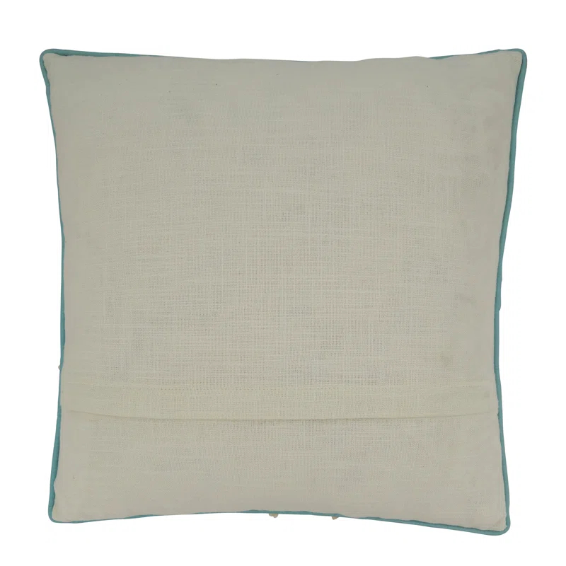 Saro Hermosa Collection Embroidered Cotton Throw Pillow