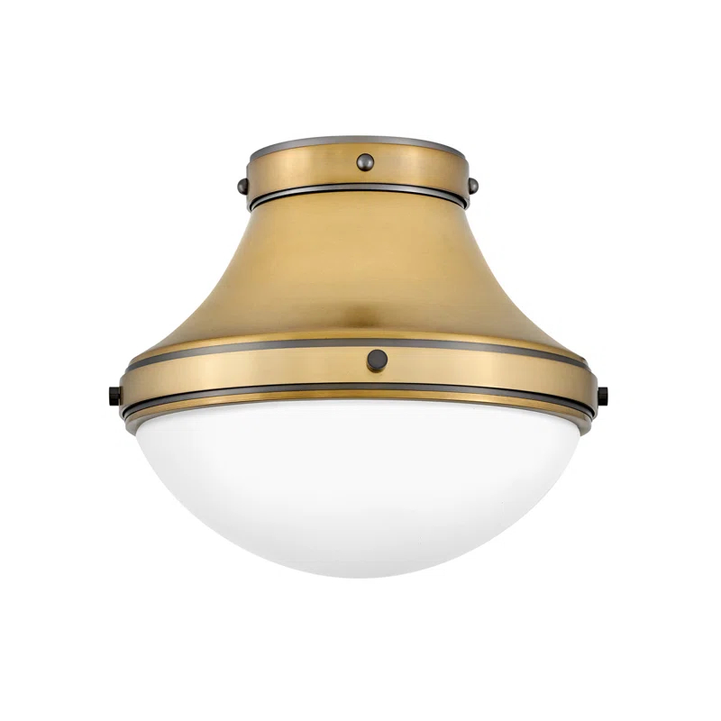Hinkley Oliver 14" Flush Mount Ceiling Light w/ Etched Opal Glass