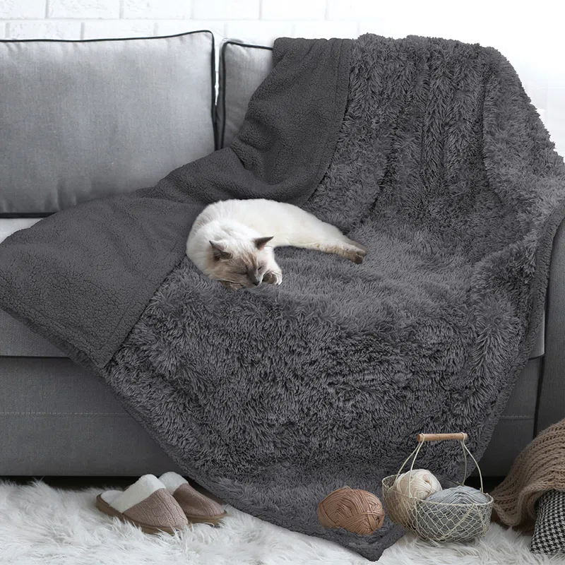 PetAmi Faux Fur Sherpa Pet Blanket