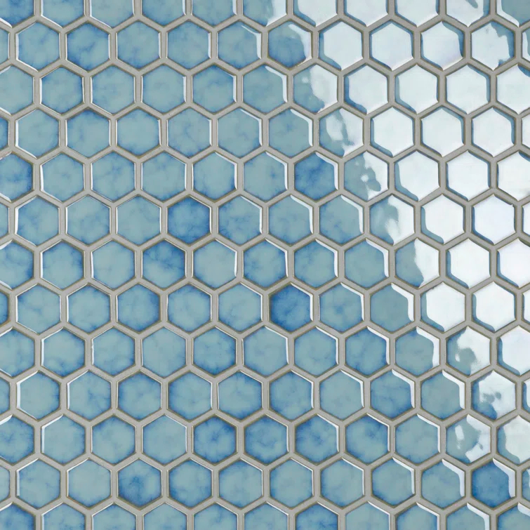 Merola Tile Hudson Due 2" Hex 10-7/8 " x 12-5/8 " Porcelain Mosaic Floor and Wall Tile