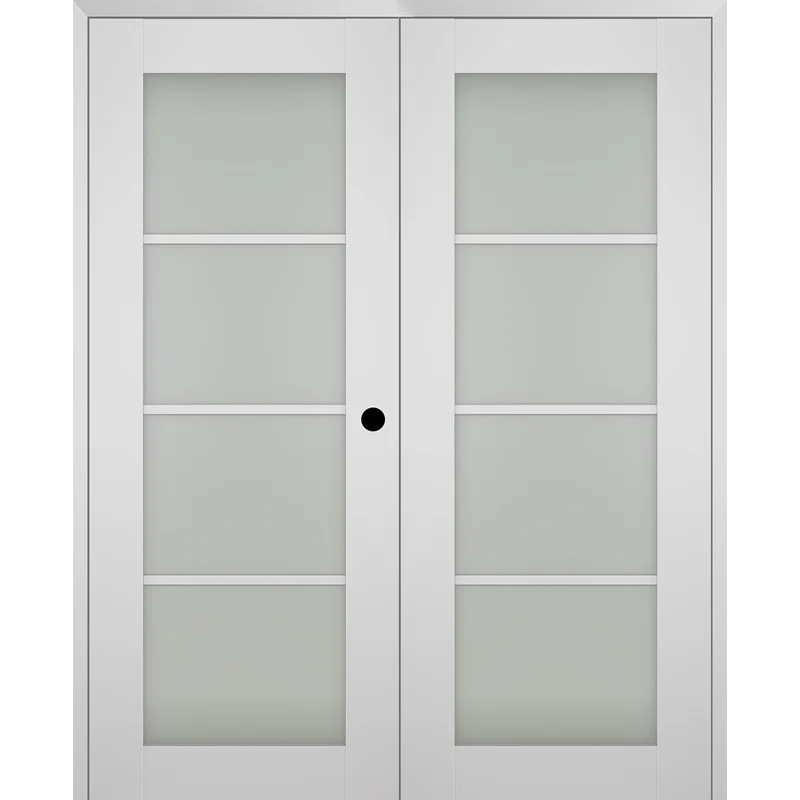 Belldinni Smart Pro 4 Lite Paneled Manufactured Wood and Frosted Glass Interior Double Prehung Door