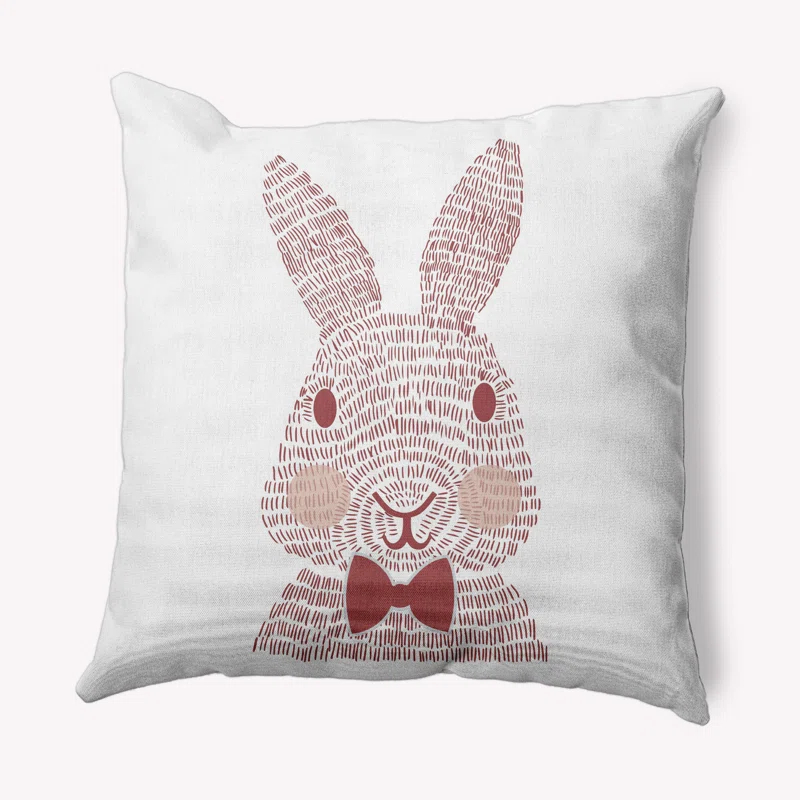 e by design Monochrome Bunny Easter Decorative Square Pillow Cover & Insert | Wayfair