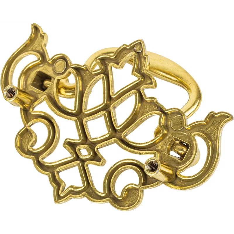 Queen Anne Chippendale Satin Brass Drawer Bail Pull ( Centers: 2-1/2" )