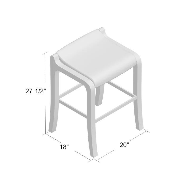 Millwood Pines Upholstered Counter Stool with Solid Wood Frame (Set of 2)