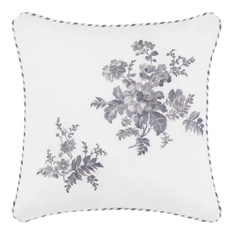 Laura Ashley Laura Ashley Annalise Floral Grey Cotton Bonus Comforter Set