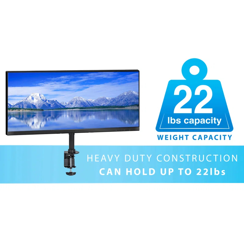 Mount-it Mount-It Monitor Mount & TV Desk Mount | Heavy-Duty Height & Tilt Adjustable Monitor Stand | Black