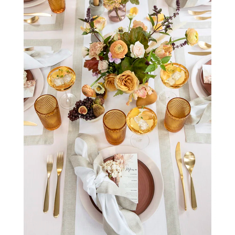 Solino Home Festive Edge Linen Table Runner