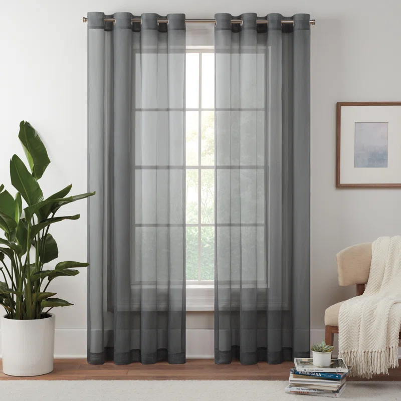 Eclipse Livia Sheer Voile Grommet Curtain Panel