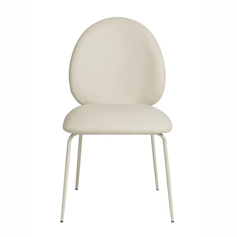 Eric Vegan Leather Dining Chairs, Iron Frame  - Set Of 2