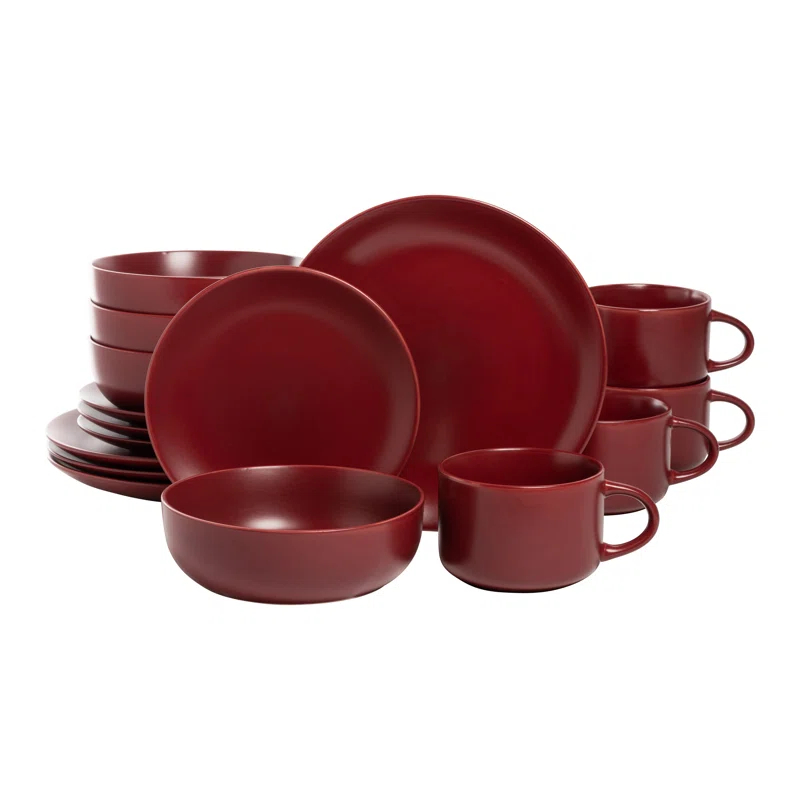 Ten Strawberry Street Wazee Matte 16 Piece Dinnerware Set, Service for 4