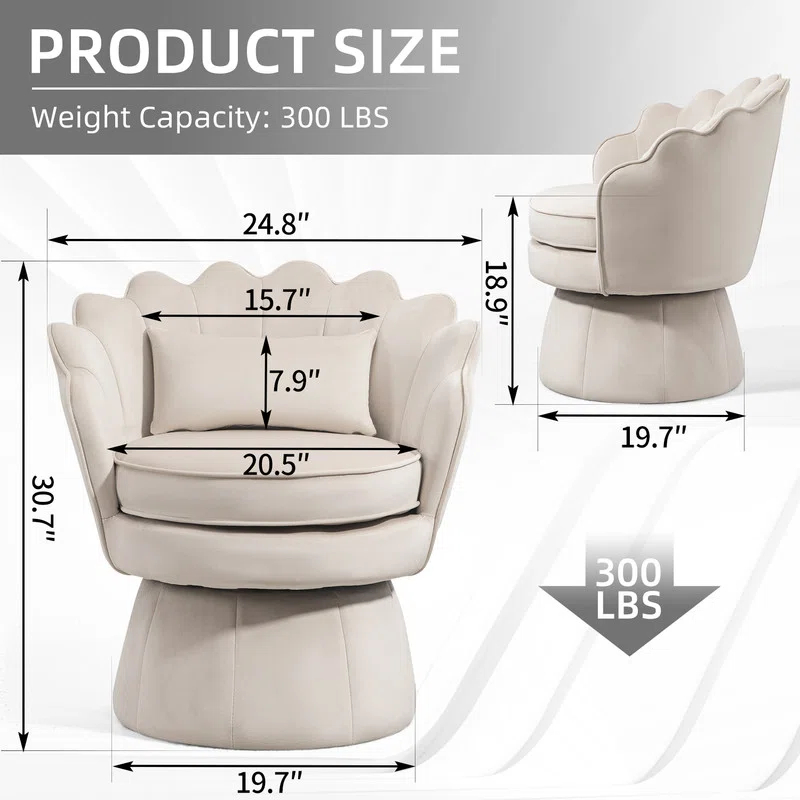 House of Hampton® Upholstered Velvet Swivel Barrel Accent Chair (Set of 2)